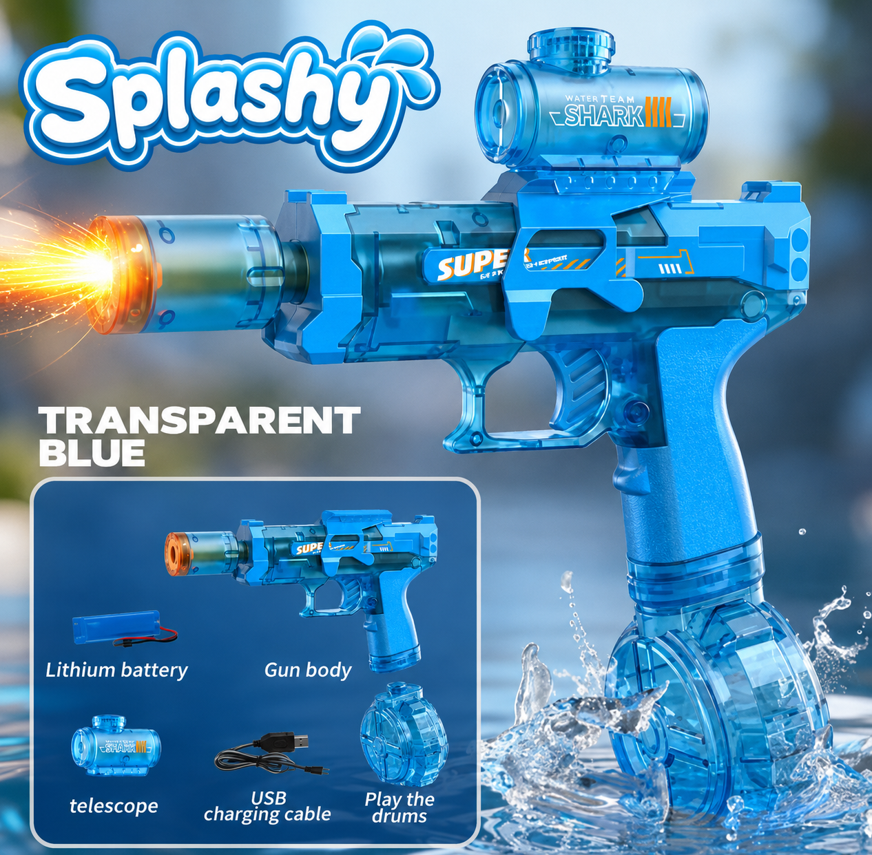 Splashy — Pistola de agua de alta presión